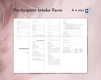 NDIS Participant Intake Form Digital Download