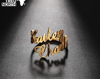 Personalisierter Namensring - Silber Namenskette - Freundin Ring - Individueller Namensring - Namensring - Geschenk für Ihre Frau Mann, Muttertag.
