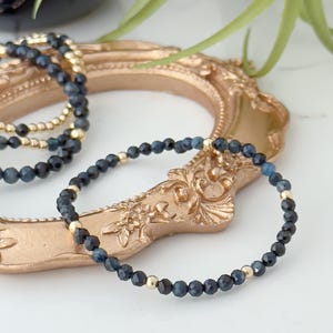 Sapphire Bracelets with Gold Filled or Sterling Silver, September Birthstone Bracelet, Bead Stretch Design, Various Styles to Choose From