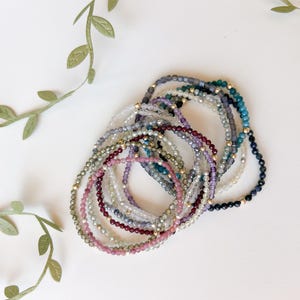 Bracelets de perles extensibles empilables Dainty avec gold filled ou argent sterling | Bracelets superposables de 3 mm