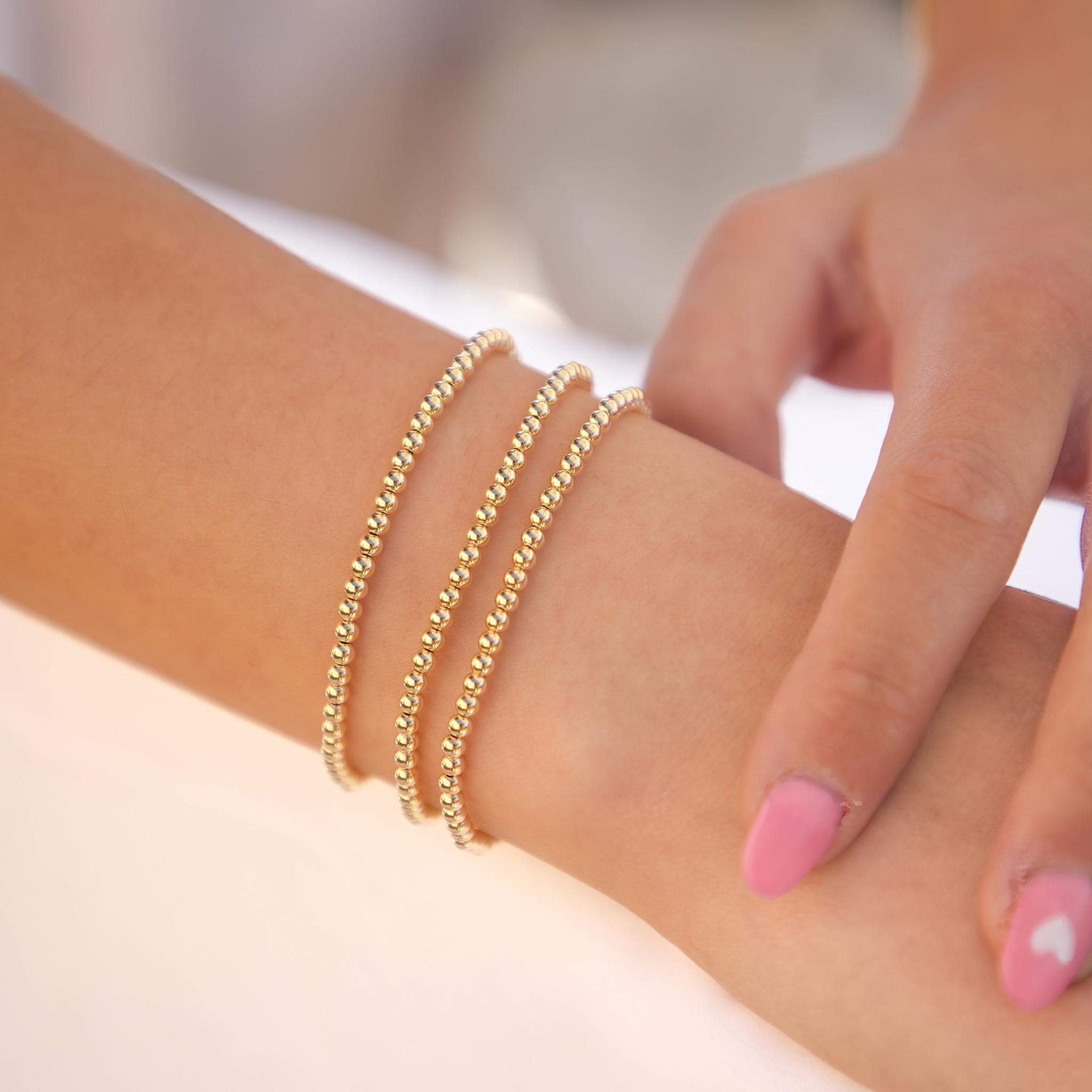 Set di braccialetti elastici con perline in vetro stile 5 pz 5 all'ingrosso