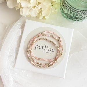 October Birthstone Bracelets: Pink Opal Gemstones 14k Gold Filled or Sterling Silver Accents, Various Styles