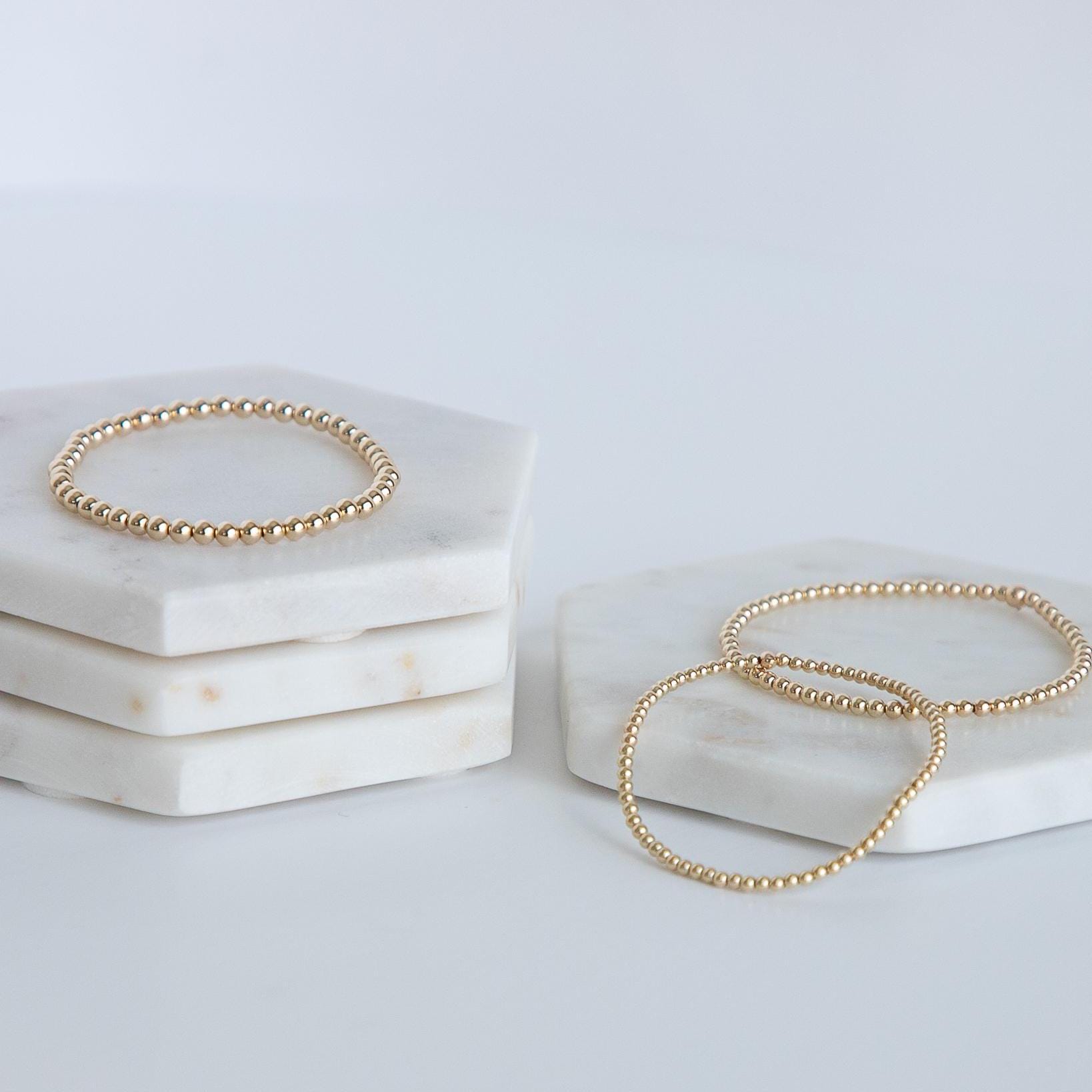 Braccialetti impilabili, braccialetti a cuore, braccialetti con perline
