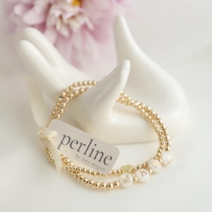 Conjunto de pulseras de oro para mamá, pulseras con inicial y corazón para el Día de la Madre, pulsera personalizada para mamá, chapada en oro de 14k, resistente al agua