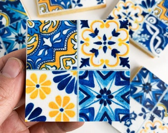 Positano Tile Cookie Edible Print DIGITAL LISTING Amalfi Pattern Tile Cookie Print Sicilian Mediterranean tile Lemon Cookie Greek pattern