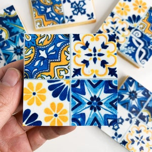 Positano Tile Cookie Edible Print DIGITAL LISTING Amalfi Pattern Tile Cookie Print Sicilian Mediterranean tile Lemon Cookie Greek pattern