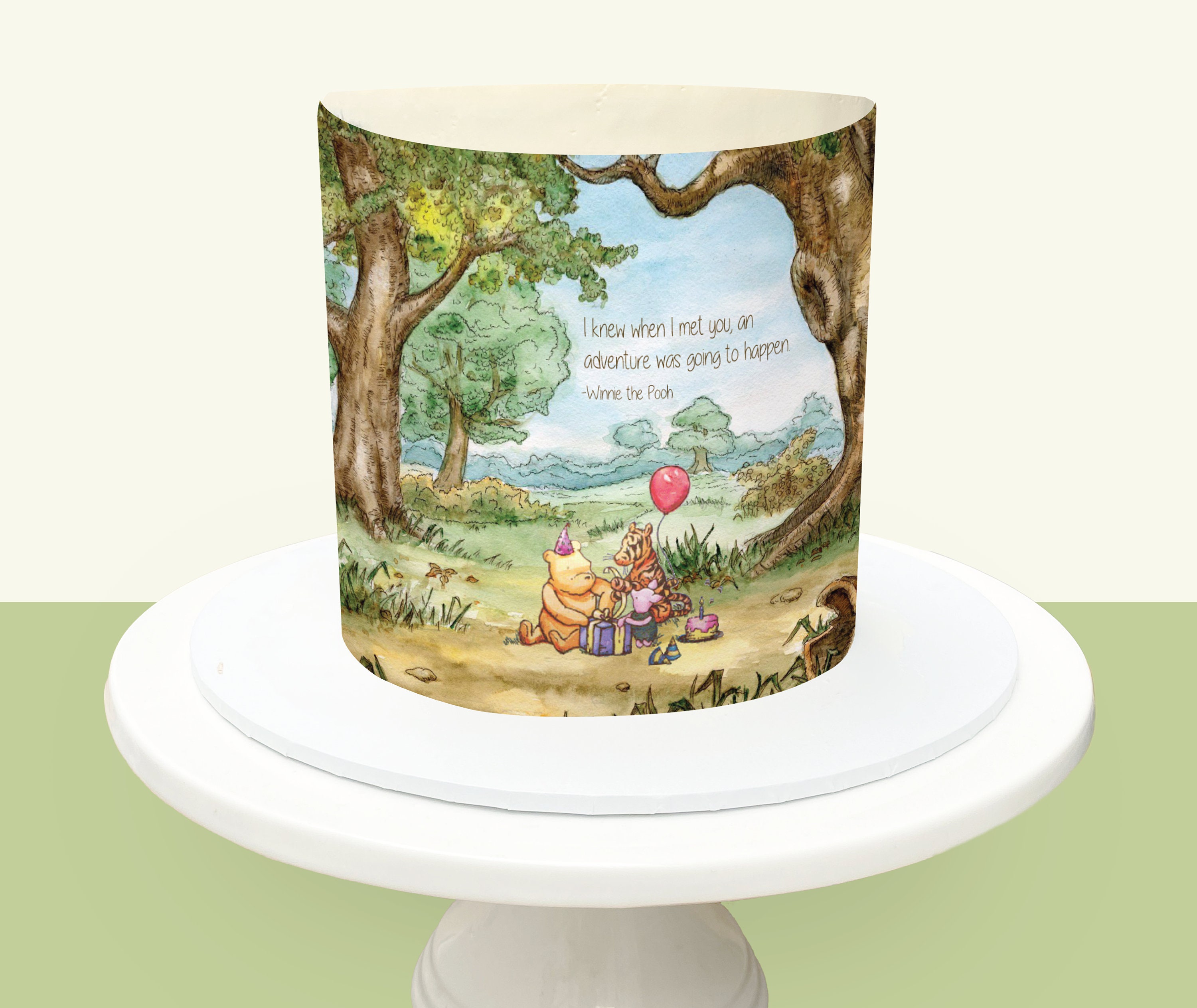 Winnie the Pooh Paper Cake Topper/pooh & Piglet Daisy Flowers