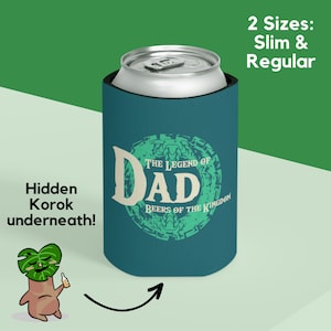 Legend of Dad Beers of the Kingdom Korok Leaf Can Koozie | Unofficial Zelda Tears of the Kingdom Merch | Gamer Dads, Funny Father&#39;s Day Gift