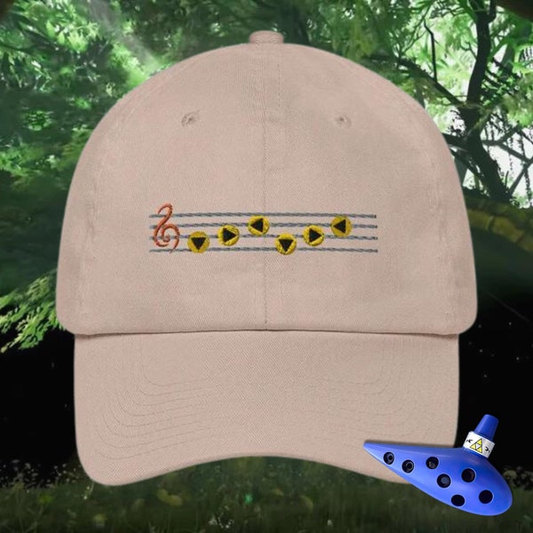 Zelda Lost Woods: Saria's Song Embroidered Ocarina of Time Unisex Dad Hat | N64 Fans Legend of Zelda | Father's Day Zelda Gifts | Retro Game