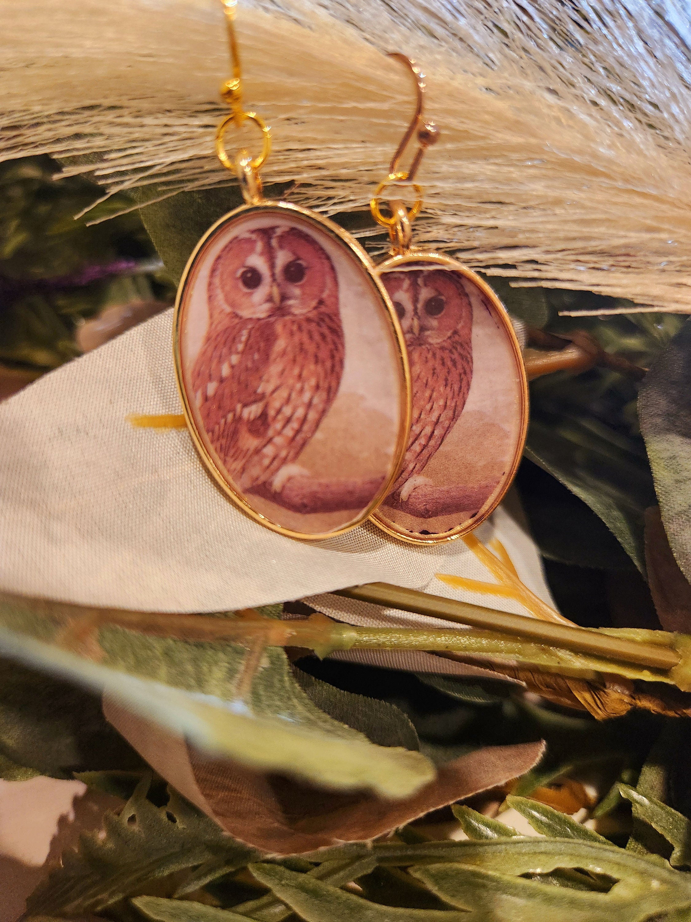 Little Owl dangle earrings