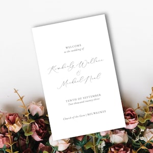 Catholic Wedding Program Template for Nuptial Mass Ceremony | Printable Instant Download | Bifold, No-Cut for Easy Assembly