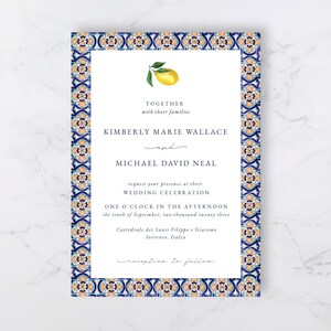 Mediterranean Wedding Invitation Template | DIY Printable Instant Download