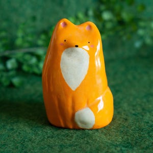 Ceramic Fox Figurine | Handmade Fox Sculpture, Woodland Decor, Small Fox Gift, Ceramic Fox