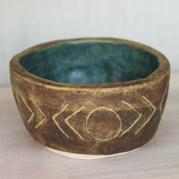 Primitive Ceramic Bowl • Rustic decor