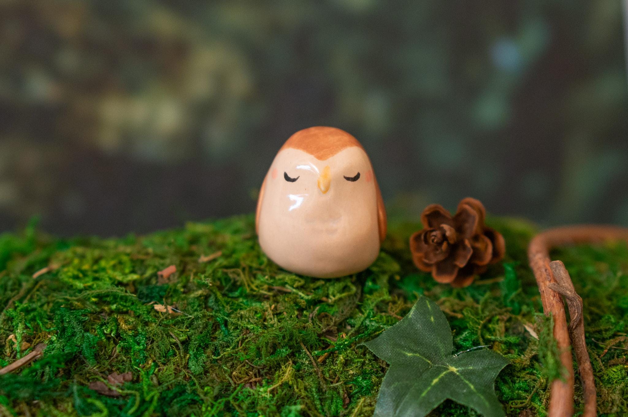 Mini Owl Figurine | Tiny Handmade Ceramic Owl