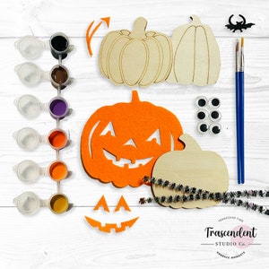 Halloween Crafts Set - Paint Your Own Spooky Pumpkins - Everything you need included