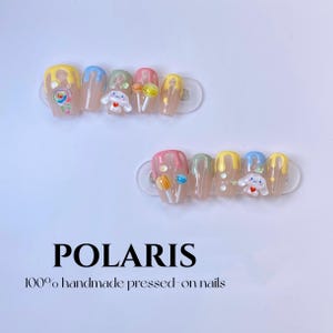 Polaris long-lasting waterproof pressed-on nails #1-#10