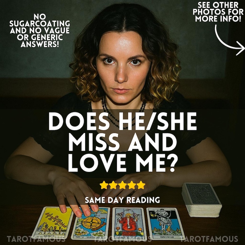does he miss me, does he love me, will he come back, psychic love reading, love tarot reading, telepathy reading, medium love advices image 1