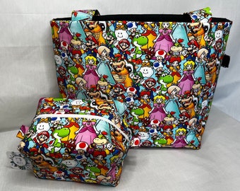 Mario and Friends Tote and Cosmetic Bag Set