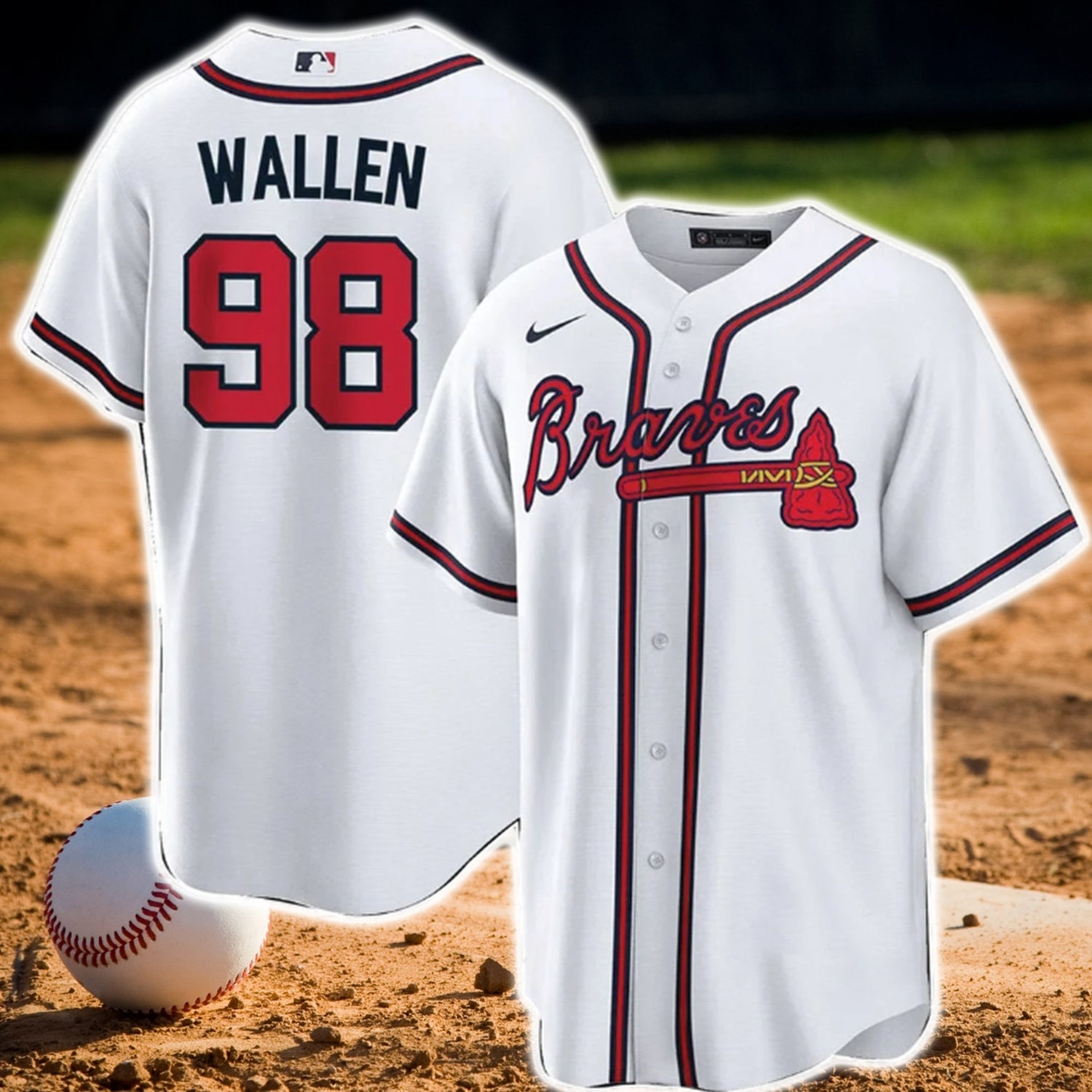 Wallen '98 Braves Baseball Jersey 98 Braves Jersey Etsy Canada