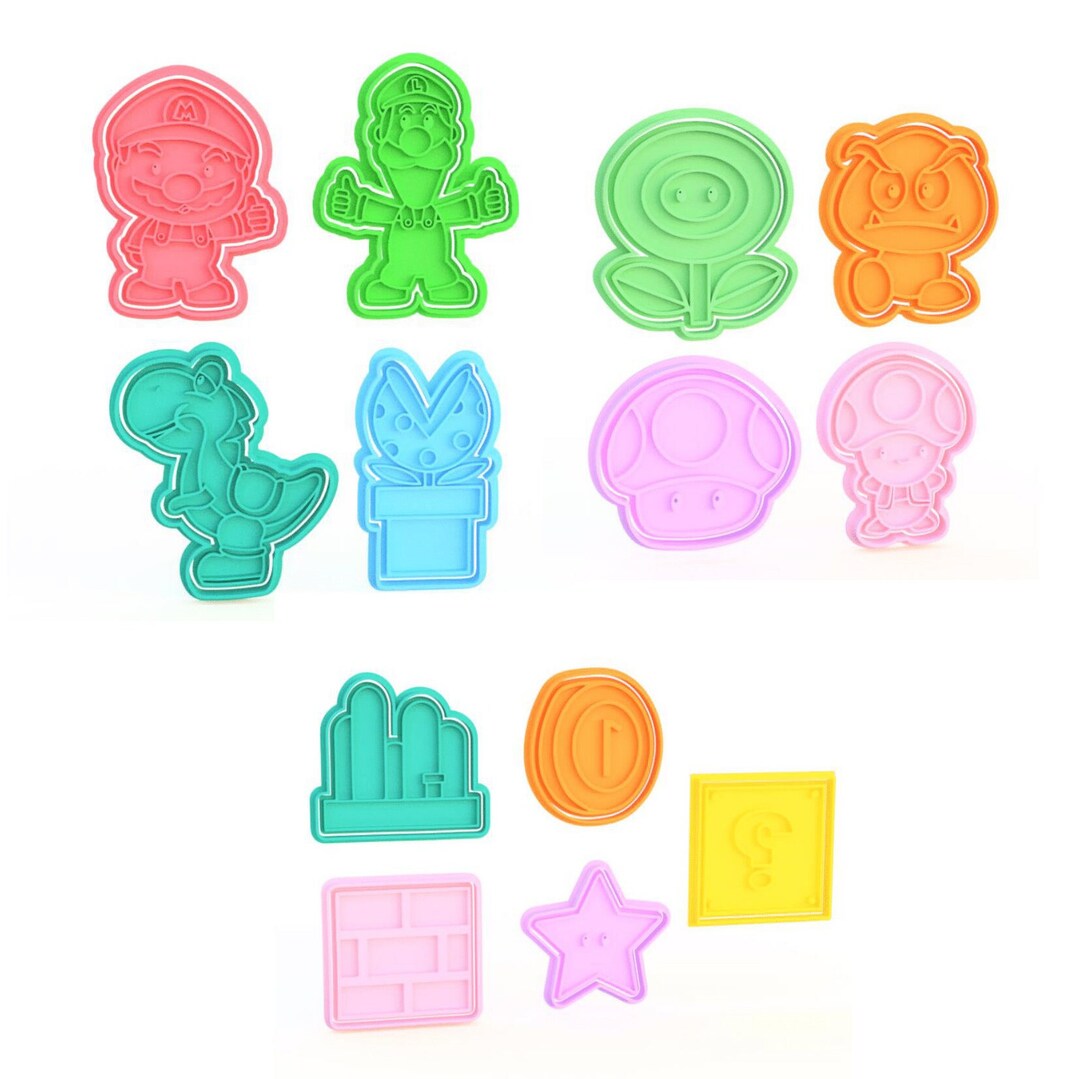 Super Mario Cookie Cutter Set Nintendo Gift Etsy