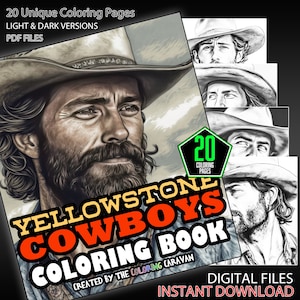 Yellowstone Cowboys Coloring Pages | Instant Download | Coloring Pages | Wild West Coloring Collection | Frontier Color Page Adventures
