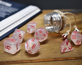RPG Dice Set Potion Tube: Light Polyhedral Dice