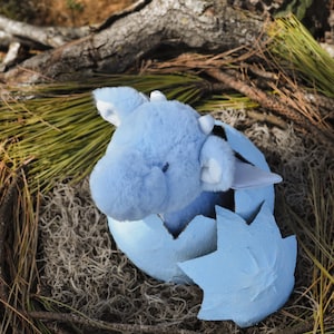 Hatchable Blue Dragon Egg with Plush Dragon