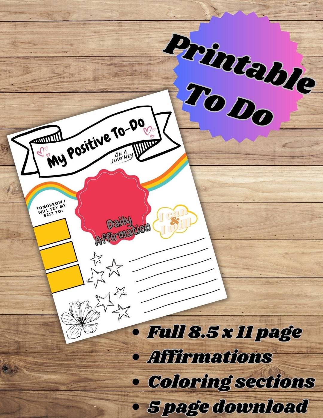 Positive Day Planner - Etsy