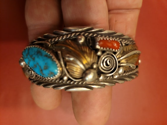 Vintage Goldfilled and Sterling Silver Navajo Bra… - image 4