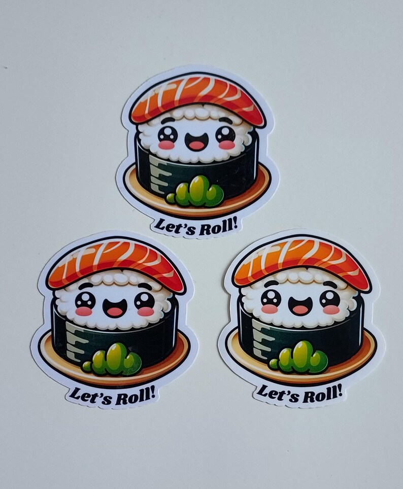Kawaii Sushi Stickers | Cute Asian Food Stickers | Waterproof ...