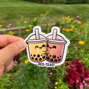 Autocollants mignons de cuisine asiatique | thé Boba, thé aux perles, thé | Imperméable, laminé | Parfait pour les bouteilles d'eau, les ordinateurs portables, les pare-chocs de voiture et les journaux