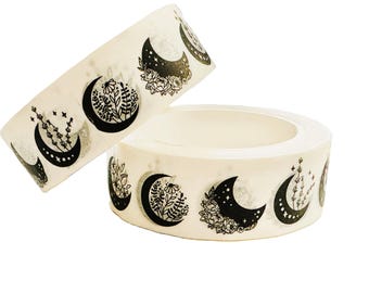 Flower Moon Washi Tape- Celestial Crescent Moon