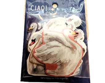 CIAO Swans Flake Stickers by Mindwave