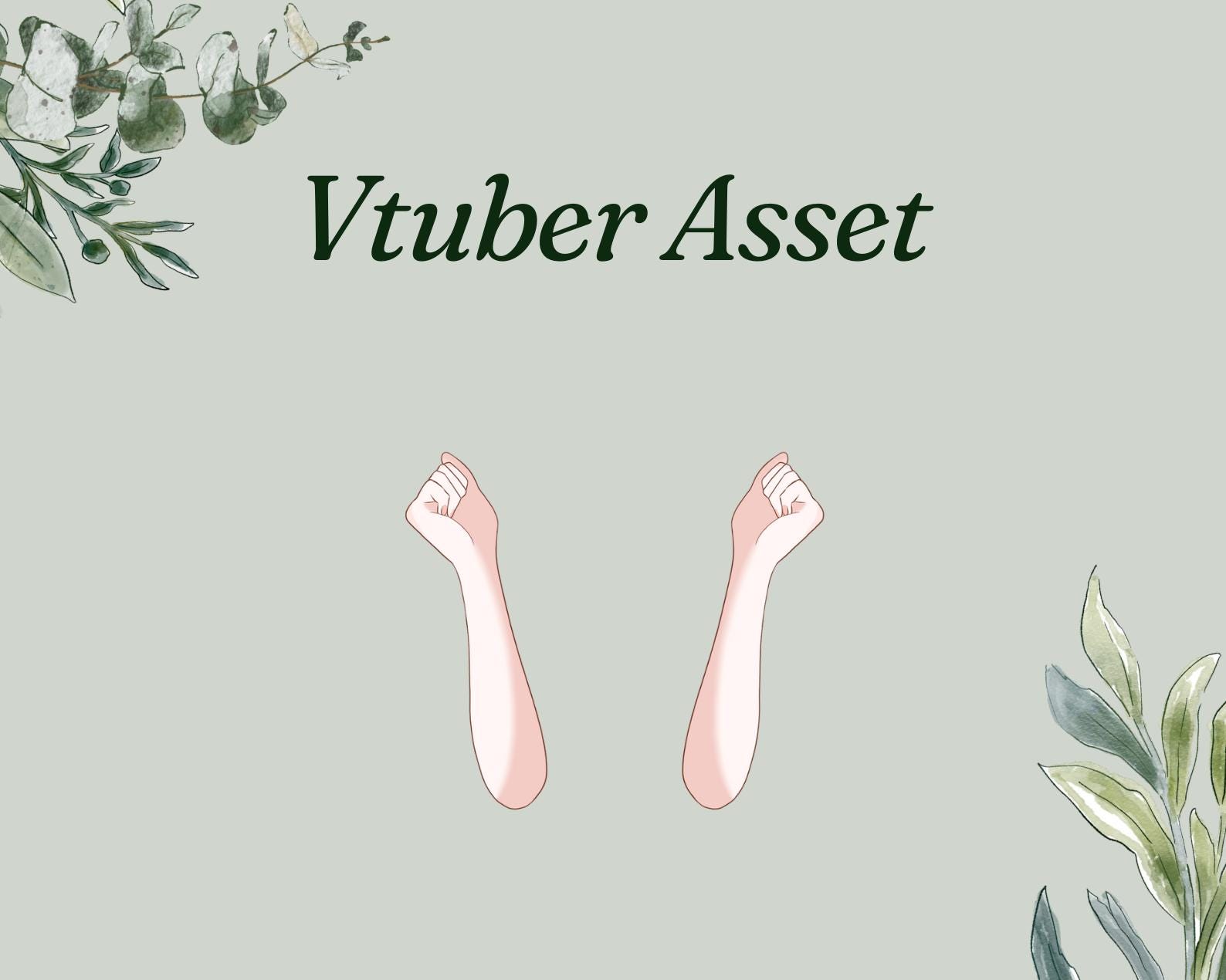 Vtuber Asset Two Arms PNG Download Instant Transparent BG Download