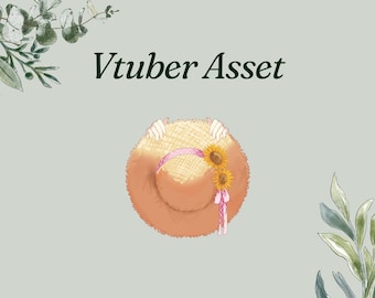 Vtuber Asset Sunflower Hat PNG Download Instant Transparent BG Download