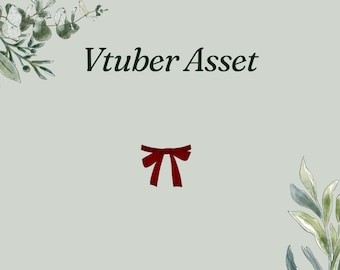 Vtuber Asset Ribbon Choker (Red) PNG Download Instant Transparent BG Download