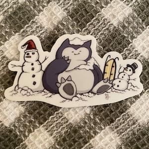 Sleepy Snowy Snorlax Sticker