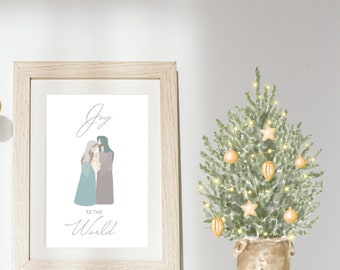 Joy to the World Christmas Art - digital print