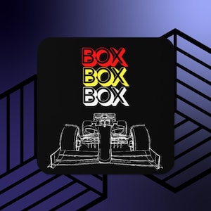 Formula 1 Coaster, F1 Coaster, Cork Coaster, Formula 1 Gift, F1 Gift, F1 Drink Coaster, F1 Bar Coaster, BOX BOX BOX, F1 Car, Formula 1 Car
