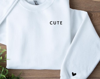 Set of iron-on patches "Cute" with heart in different colors, iron-on patch with saying, shirt, patch, neon iron-on image, plot, DIY fashion, iron-on patch