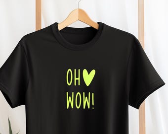 Iron-on patch "Oh Wow!" in different colors, iron-on patch with saying, shirt, patch, neon iron-on patch, plot, DIY fashion, iron-on patch