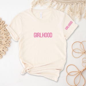 Iron-on patch &quot;Girlhood&quot; in various colors, iron-on patch with saying, shirt, patch, neon iron-on patch, plot, DIY fashion, iron-on patch