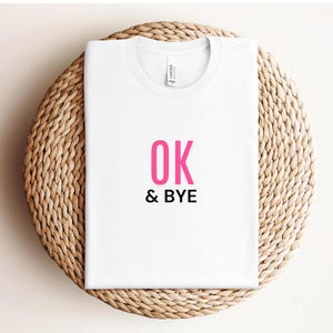 Set of iron-on patches &quot;OK&Bye&quot;, iron-on patch in various colors, iron-on patch with saying, shirt, patch, neon, plot, DIY fashion, iron-on patch
