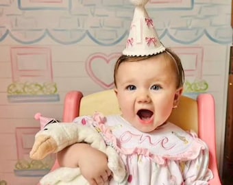 One Silly Goose 1st Birthday Smocked Romper: Pink Ruffles and Bows