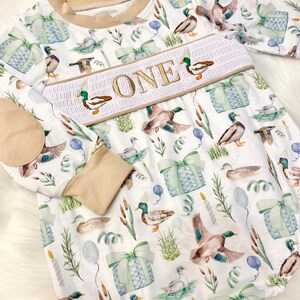 Pip Embroidered Zip Romper - Mallard Duck main image 1