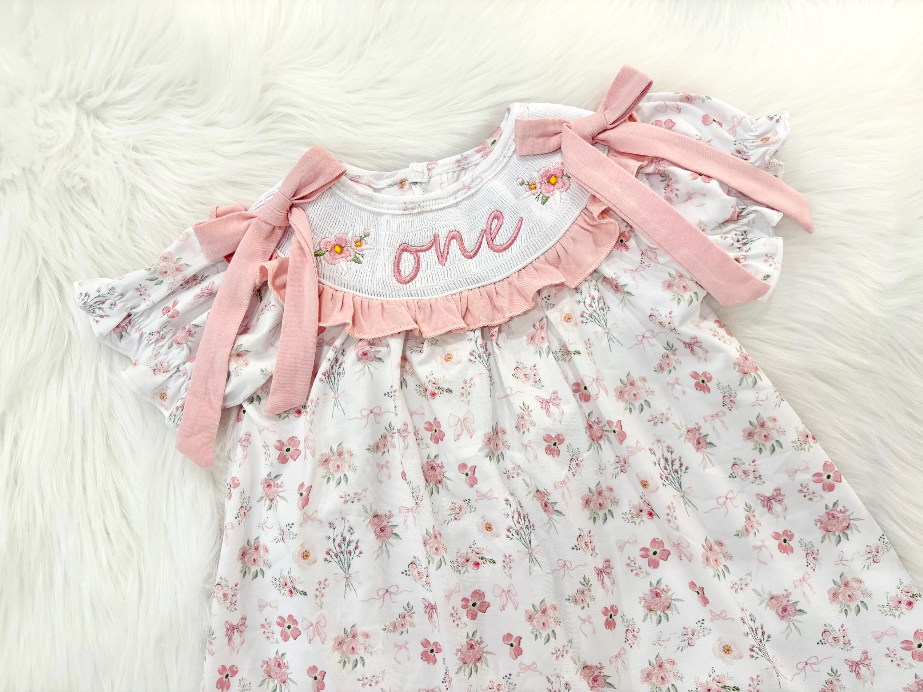 Wild ONE First Birthday Smocked Dress: Girls Wildflower Outfit