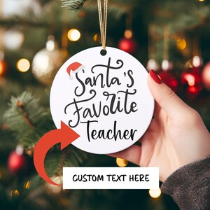 Custom Text Santa's Christmas Ornament, Personalized Ornament, Christmas Party Gift, Funny Christmas Ornament, Profession Gift