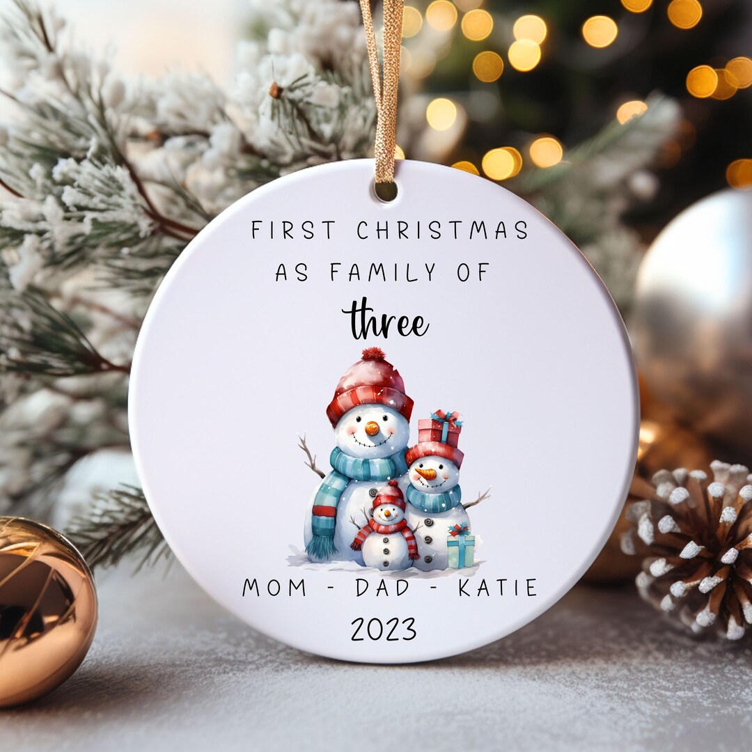Personalized First Christmas as Family of 3, Christmas Ornament, Family ...