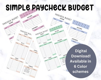 Paycheck Budget Planner Printable: A4 A5 Letter Sizes (Digital Download)
